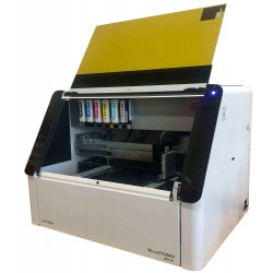 Imprimante couleur tous supports Roland BD-8, vue de côté avec capot ouvert