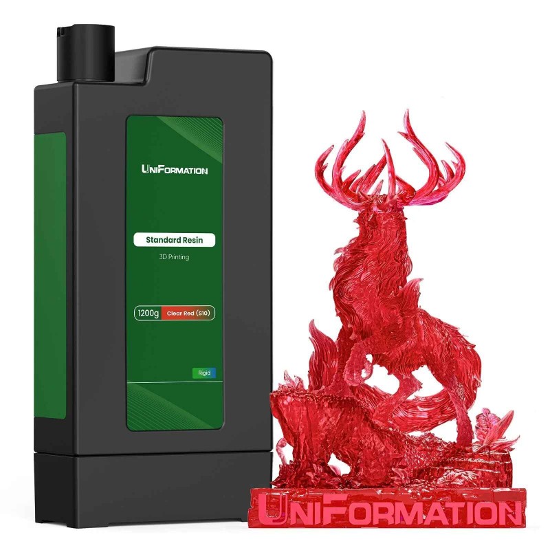 Cartouche de résine UniFormation avec pièce imprimée en coloris rouge transparent