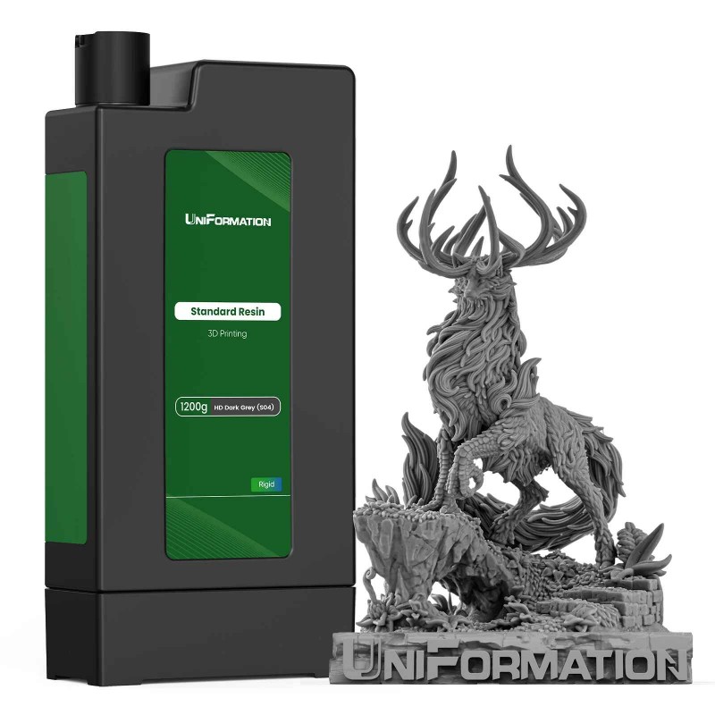 Cartouche de résine UniFormation avec pièce imprimée en coloris gris sombre