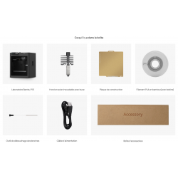 Contenu de la boîte de la P1S de Bambu Lab