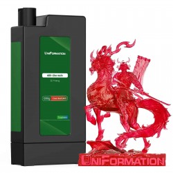 Cartouche de résine UniFormation équivalent ABS et modèle imprimé en coloris rouge transparent