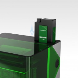 Imprimante 3D résine UniFormation GK3 Ultra vue de la zone d'insertion des cartouches de résine