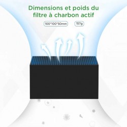 Dimensions du filtre à charbon actif pour GK3 Pro