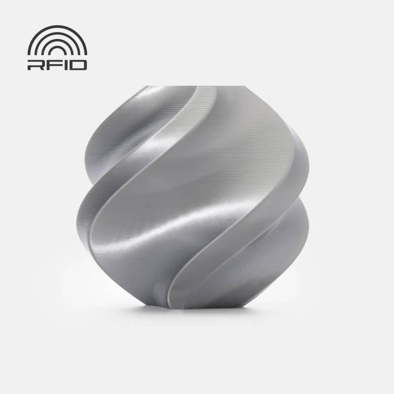 Objet crée avec du filament Argent Bambu Lab PLA Silk+ 1kg