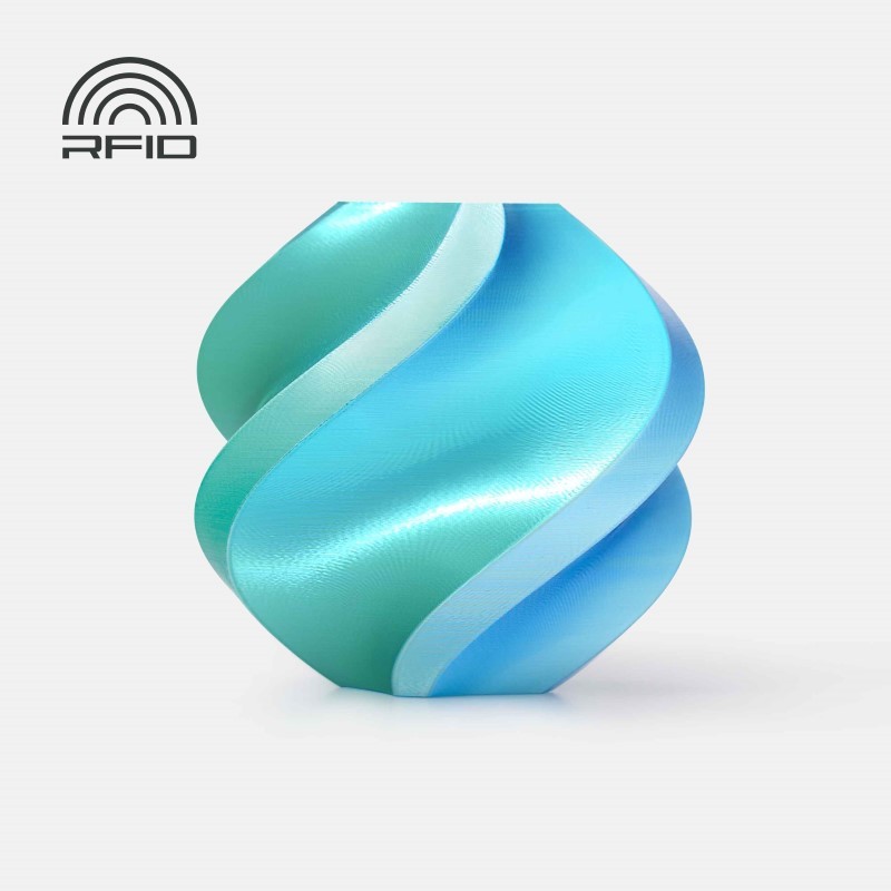 Objet crée avec du filament Turquoise Tropical Bambu Lab PLA Silk 1kg