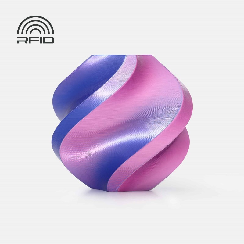 Objet crée avec du filament  Bleu Violet Neon Bambu Lab PLA Silk 1kg