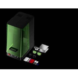 Contenu du Pack Basique avec ComMarker Omni X 12W, lentilles, plateau de surélévation et accessoires.