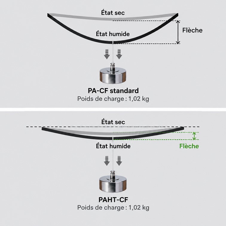 Faible absorption d'eau du PAHT-CF