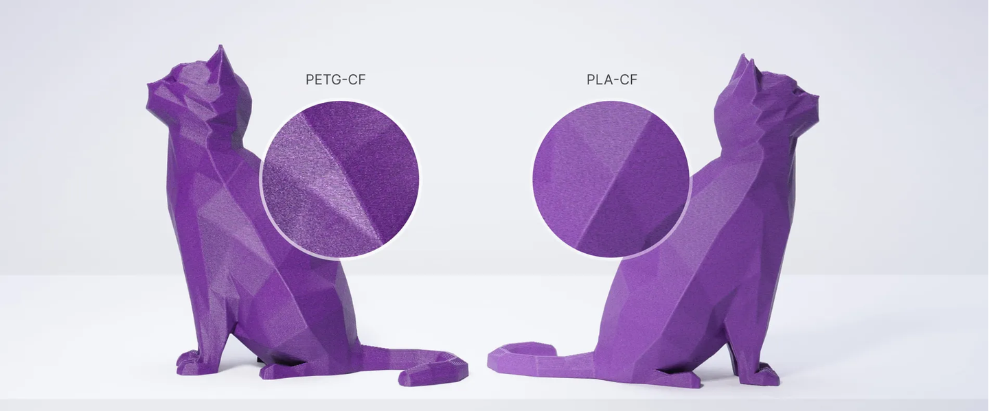 comparaison finition petg-cf et pla cf