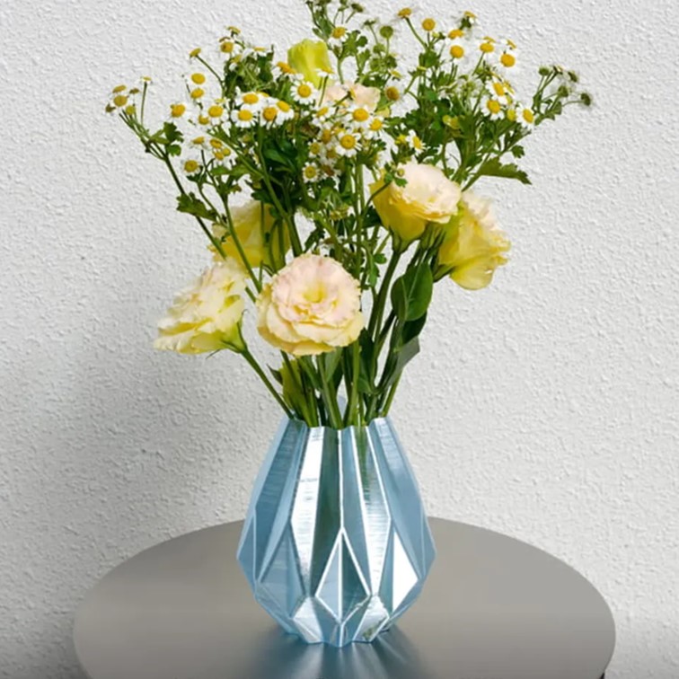 vase d'un pot de fleur fait avec le filament PETG Translucent Bambu Lab