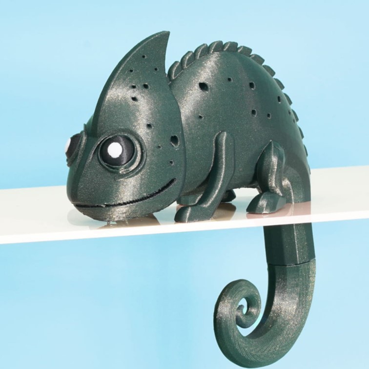 crapaud pascal du dessin animé Raiponce fait avec les filaments PLA Galaxy Bambu Lab
