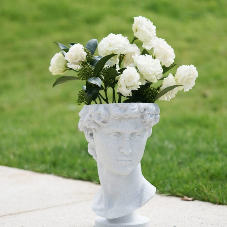 Sculpture de David en pot de fleurs fait avec les filaments PLA Marble Bambu Lab
