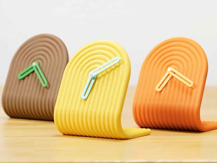 Horloge de bureau originale et moderne faites avec les filaments PLA Matte Bambu Lab
