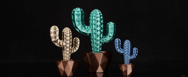 Mini cactus fais avec les filaments PLA Metal Bambu Lab