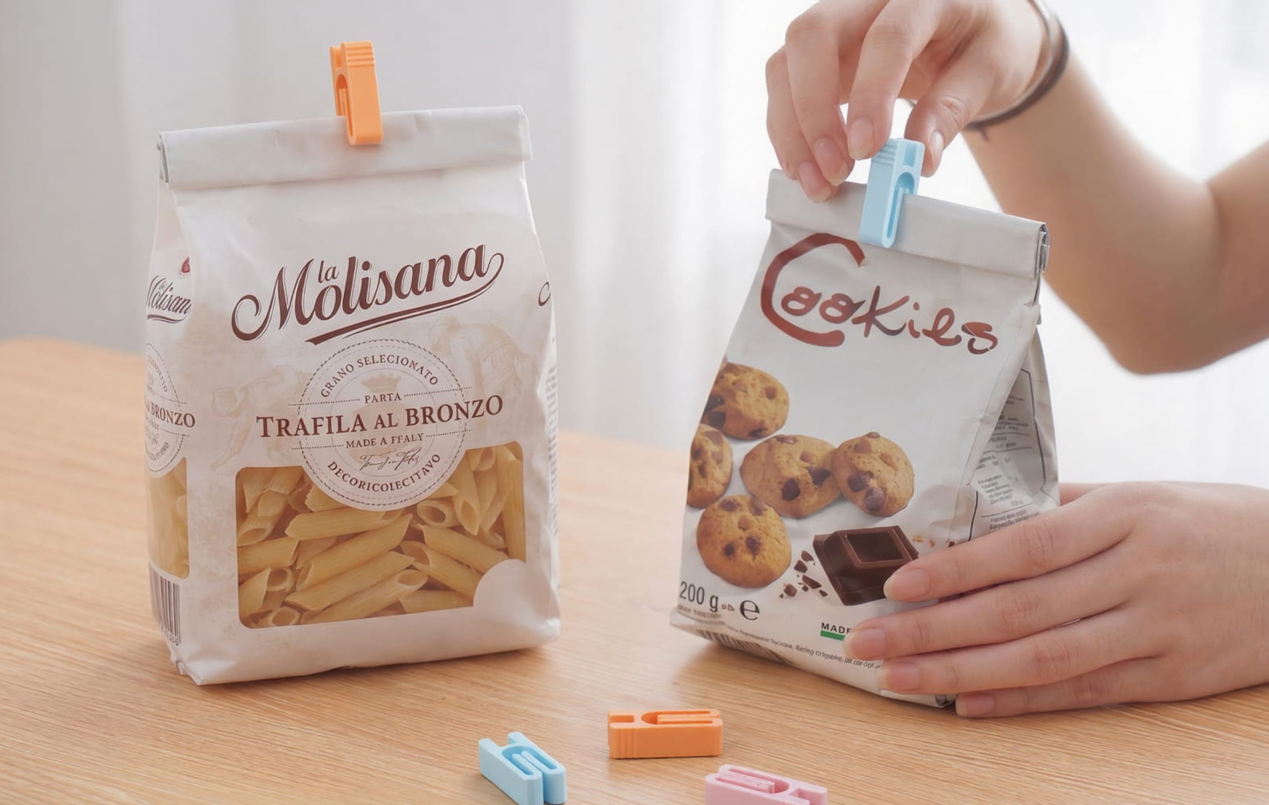 pinces pour sachets de denrées fait avec du PLA Pure Bambu Lab