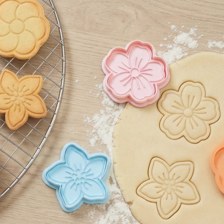 Emporte-pièces en forme de fleurs imprimés en 3D avec le PLA Pure Bambu Lab.