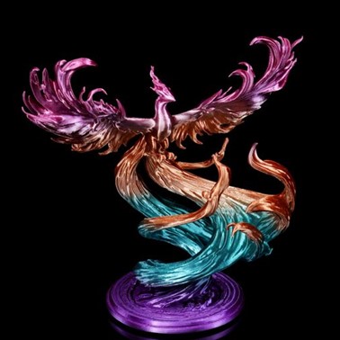 Statue d'un poenix fait avec les filaments PLA Silk Bambu Lab