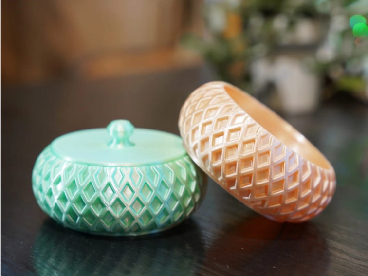 Petit socle fait avec les filaments PLA Silk+ Bambu Lab