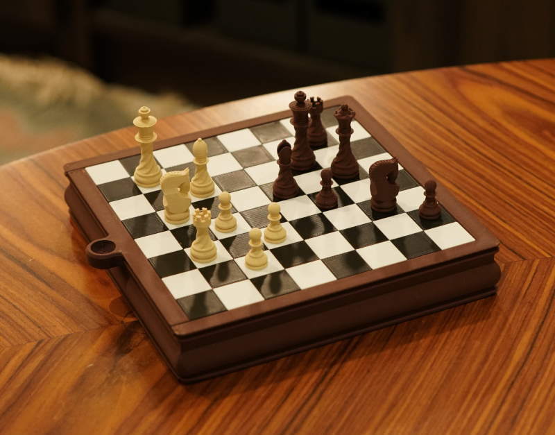 Jeu d'échec fait avec les filaments PLA Wood Bambu Lab