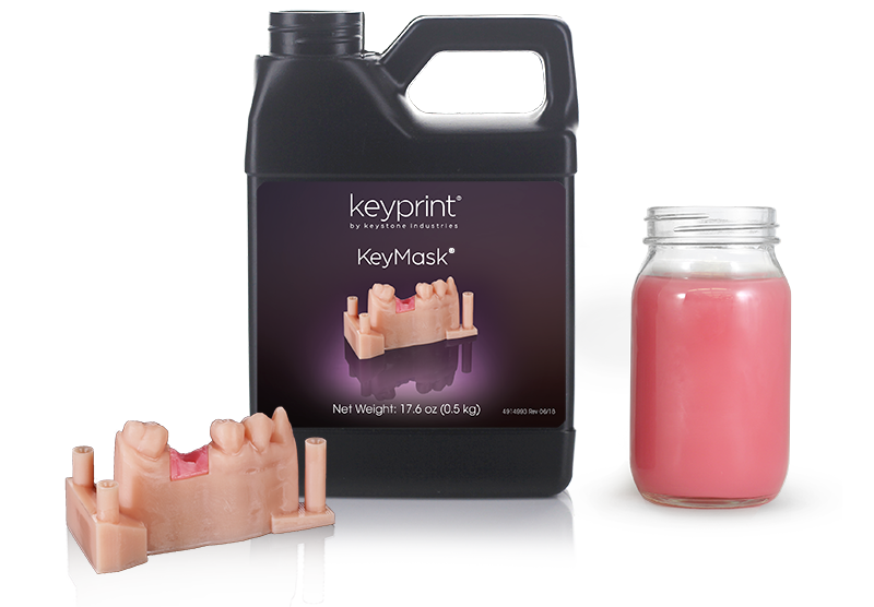 Bouteille de Keystone Keysplint Soft avec exemple d'impression