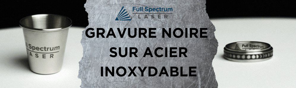 Gravure noire sur acier inoxydable avec la Muse UV Galvo Full spectrum laser