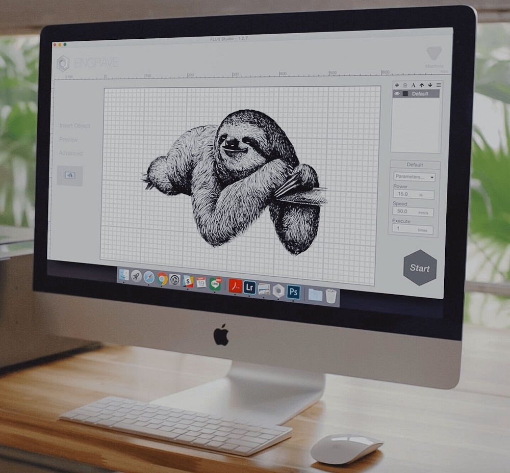 Vue du logiciel Beam Studio sur Mac