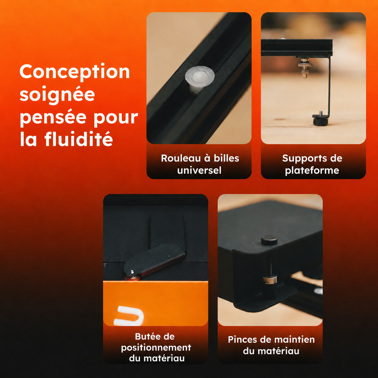 conception soignée pensée pour la fluidité du chargeur de panneau pour Flux Hexa RF