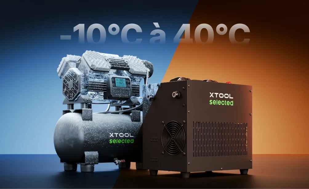 La solution de traitement d'air comprimé xTool dans sa plage de températures de fonctionnement