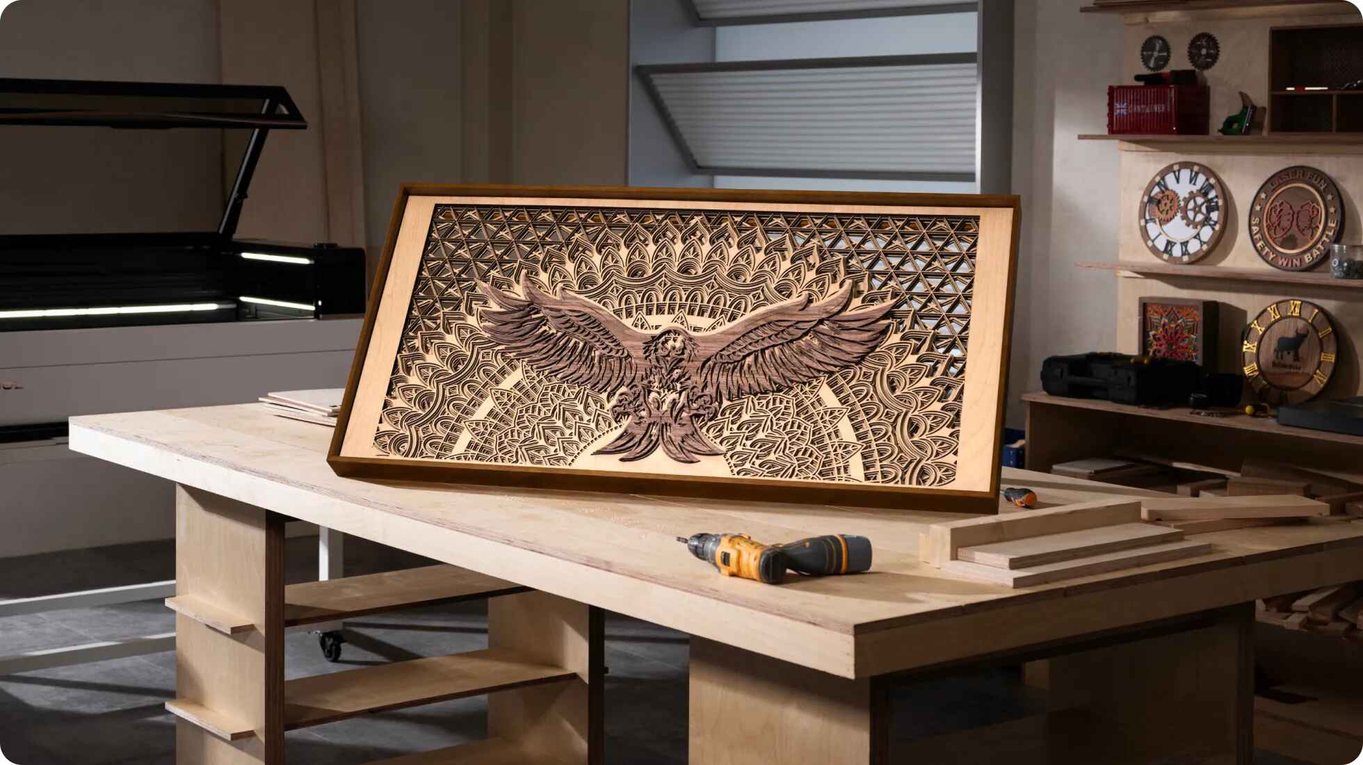 Bois gravé avec xTool P3