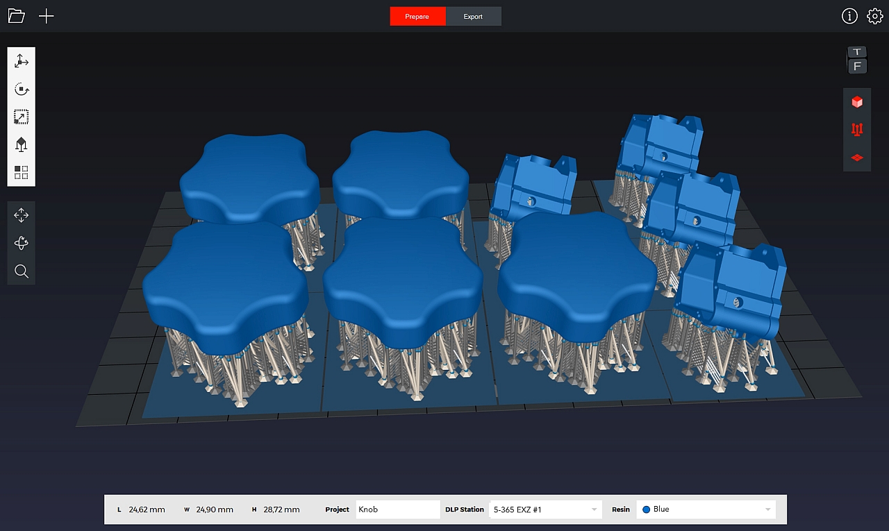 Operator station, vue de la plateforme d'impression