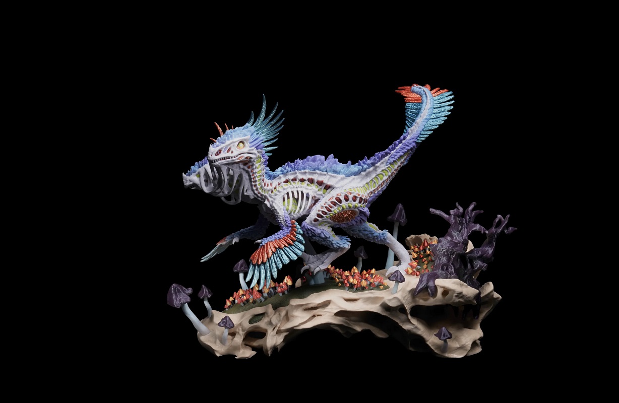 Figurine dinosaure imprimé en 3D avec la H2C de Bambu Lab