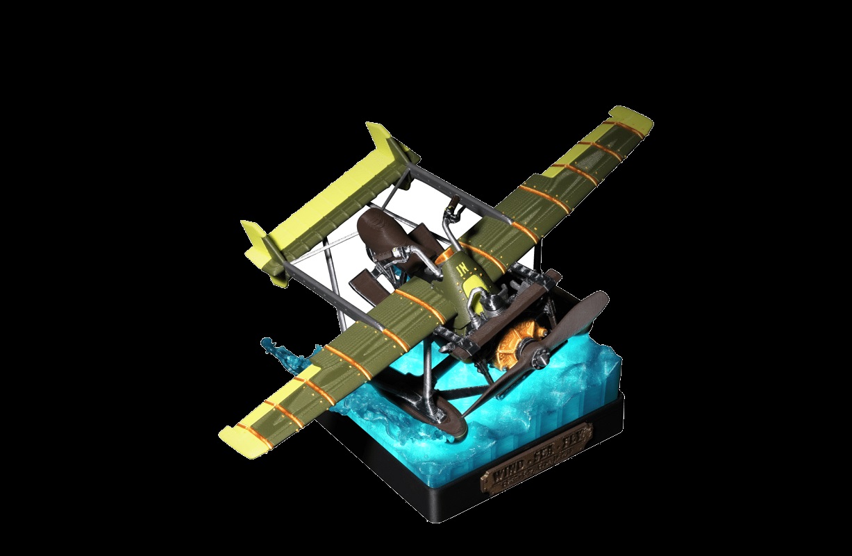 Figurine avion imprimée en 3D multi-couleurs avec la H2C de Bambu Lab