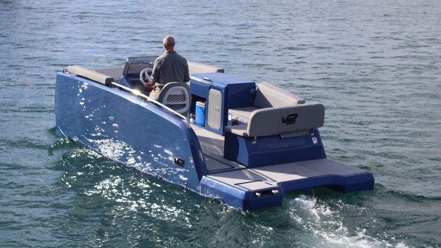 catamaran imprimé en fabrication additive avec le Heron AM de Caracol