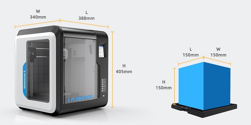 FLASHFORGE ADVENTURER 3 taille