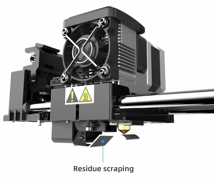 Zoom sur l'extrudeur anti éraflures