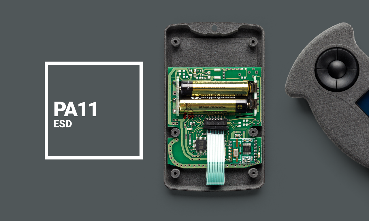 Exemple de boitier de protection compatible ESD imprimée avec PA11 ESD