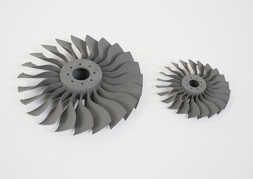 Hélices de turbine imprimées en PA12 ECO Sinterit