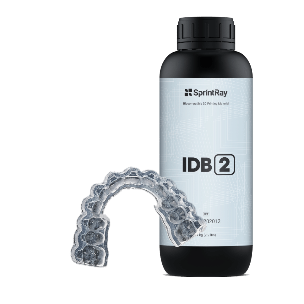 Bouteille de Sprintray IDB et exemple d'impression