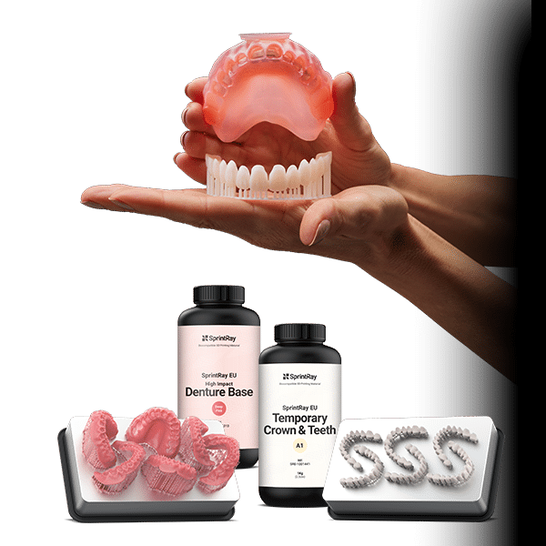 Bases de prothèses imprimées avec Sprintray Denture base