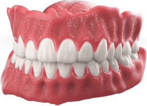 Détail de textures sur une base pour dentier imprimée avec HI Denture base
