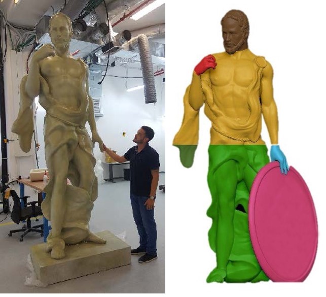 Reproduction de statue imprimée en plusieurs parties avec 3DGD-1800