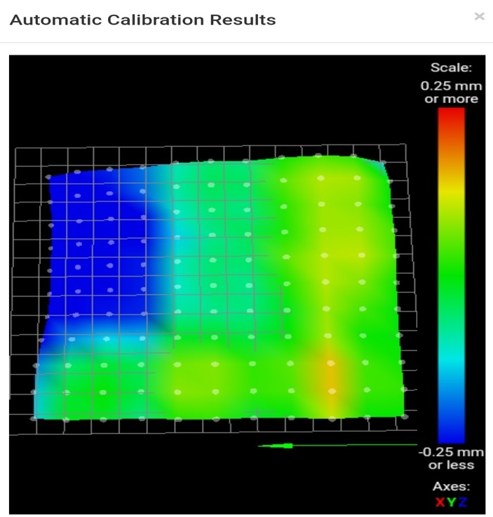 Illustration du système de calibration automatique du plateau d'impression des imprimantes 3D Modix