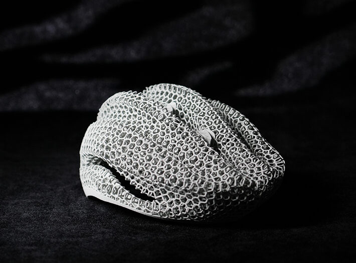 doublure du casque en TPU90A imprimé avec la rm220 de raise3d