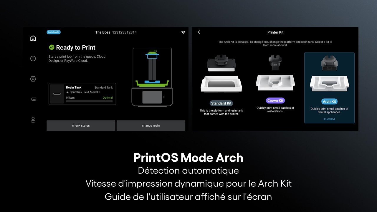 Logiciel connecté à l'Arch kit