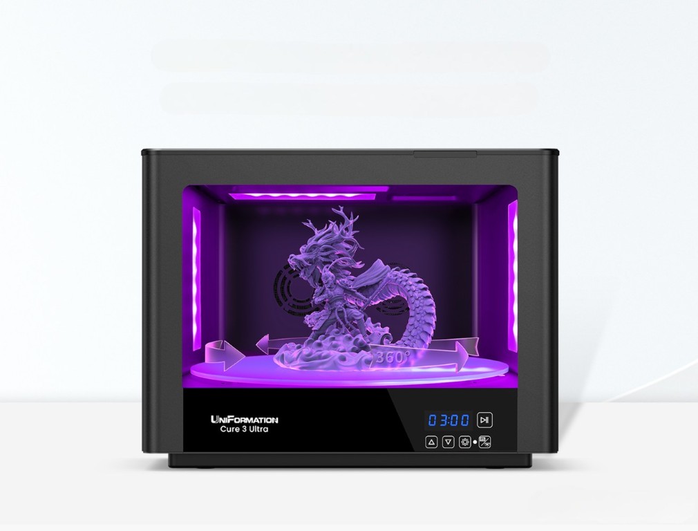 Polymérisation d'une grande pièce dans le Cure3 Ultra