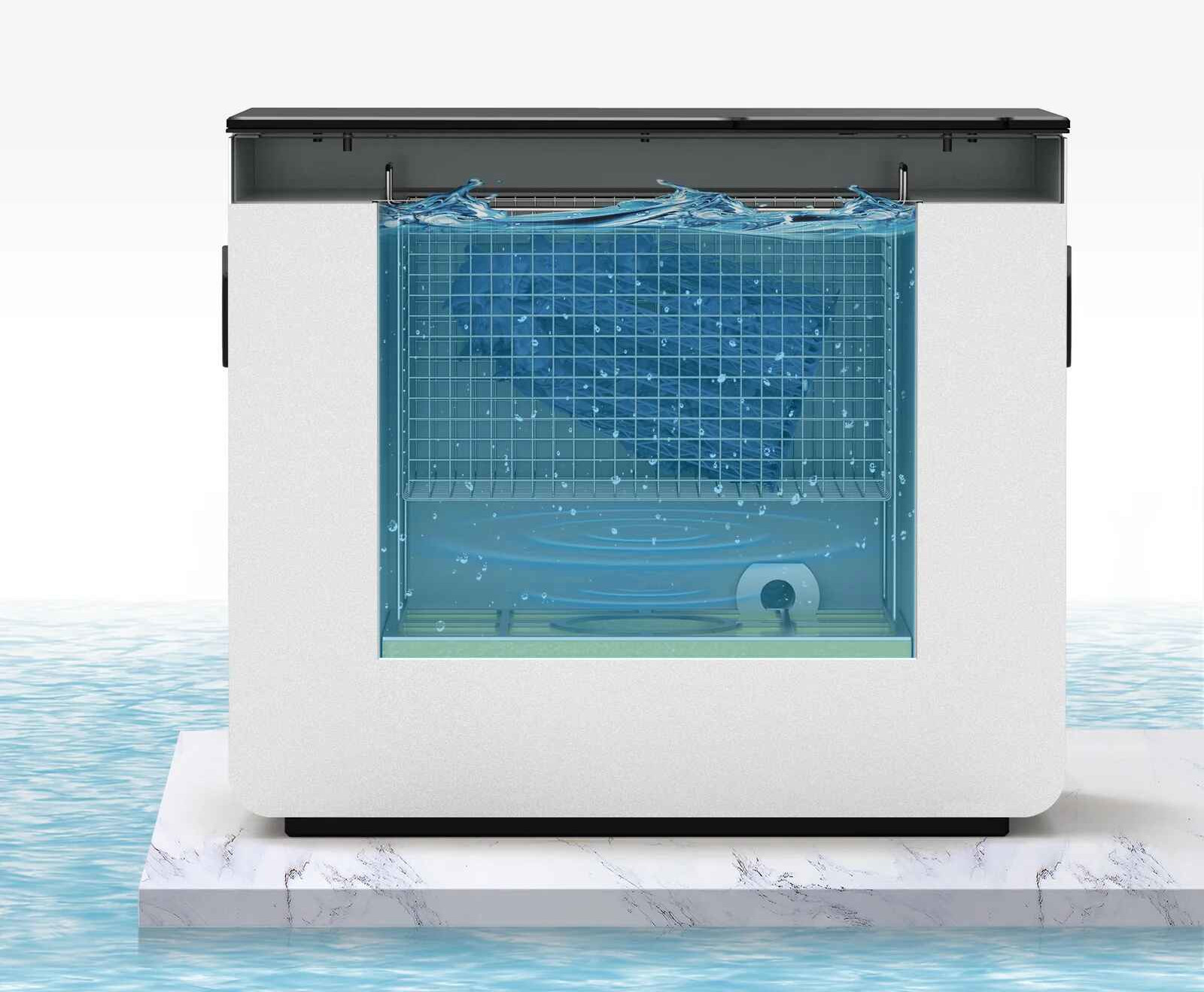 La grande cuve et le système à ultrasons de la W230 La grande cuve et le système à ultrasons de la W230