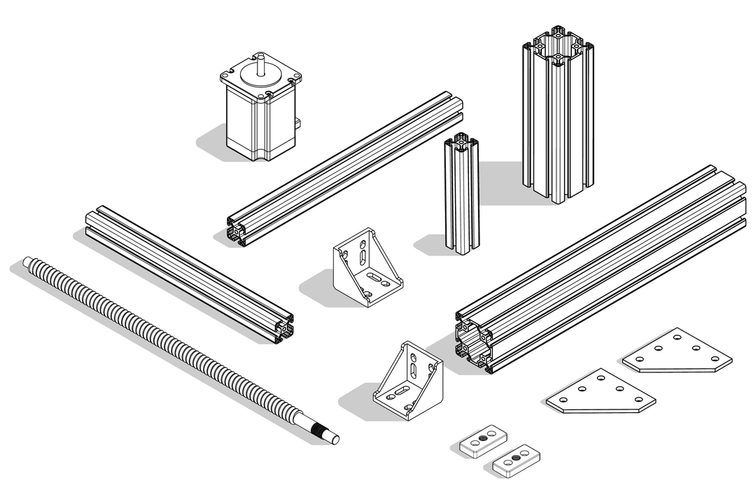 Quelques composants des kits routeur CNC Mekanika