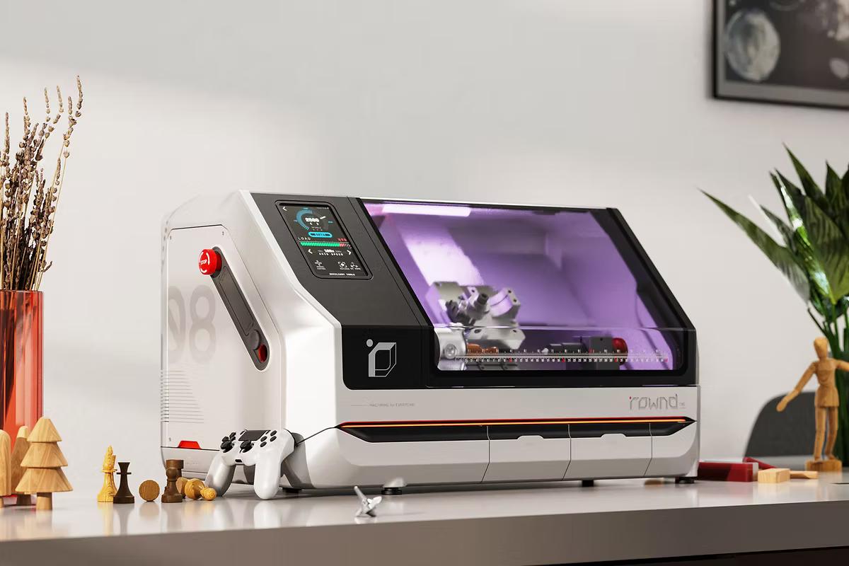 tour cnc compact sur un bureau rownd desktop