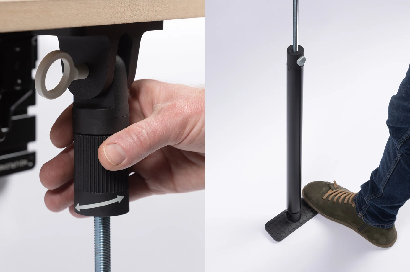 reglage du pied du kit d'agrandissement Shelf upgrade de Shaper 