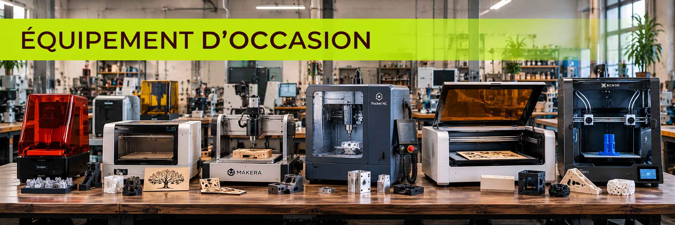 Équipements professionnels d’occasion : imprimantes 3D, fraiseuses CNC et machine de découpe laser